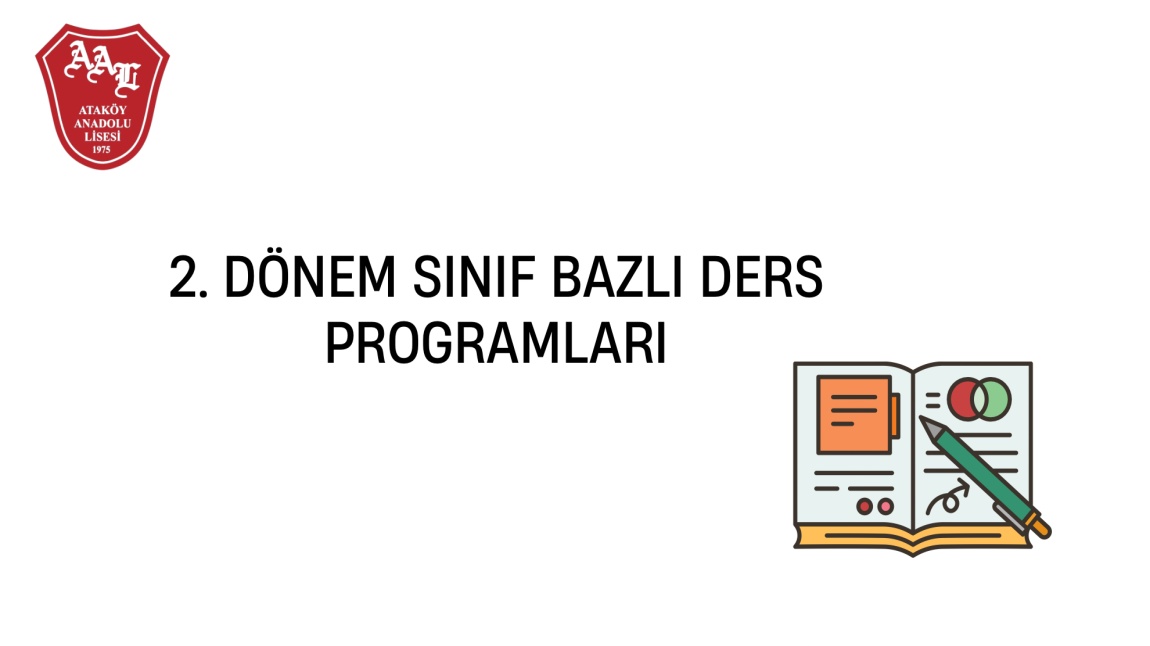 2. DÖNEM SINIF BAZLI DERS PROGRAMLARI